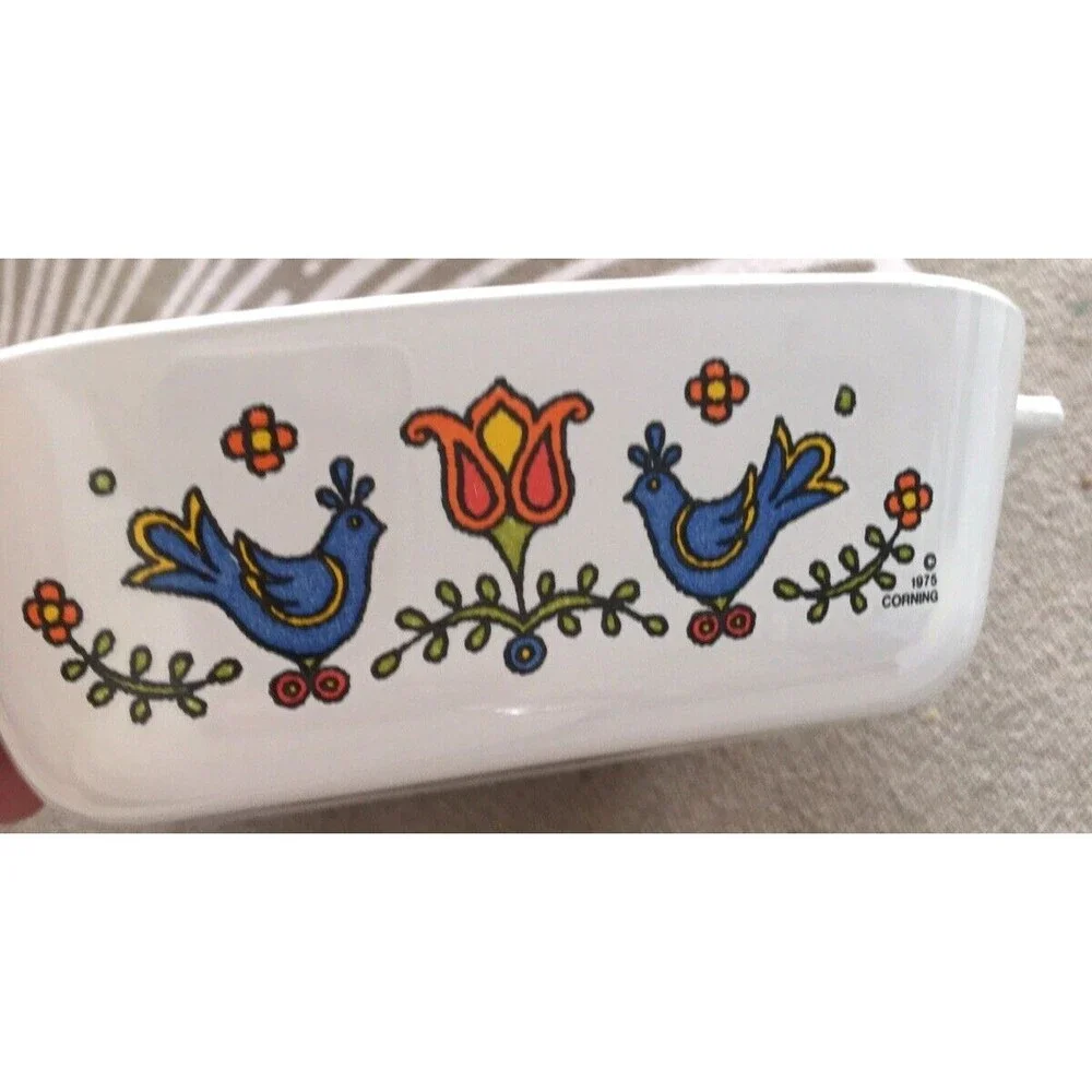 Vintage Corning Ware Lot of 3 Country Festival Mini P-41-B & P43-B, 1975 EUC